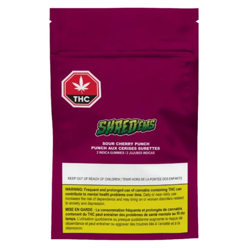 Sour Cherry Punch Gummies - Indica by SHRED'ems - 2 pack - Image 2