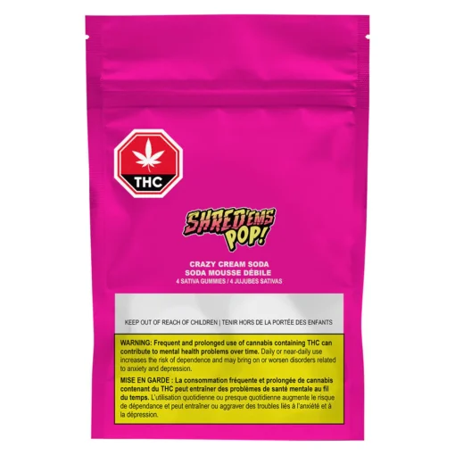 Crazy Cream Soda Gummies - Sativa by SHRED'ems Pop! - 4 Pack - Image 2