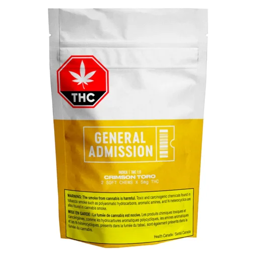 Crimson Toro THC Soft Chews (1:0) by General Admission - 2 pack - Image 2