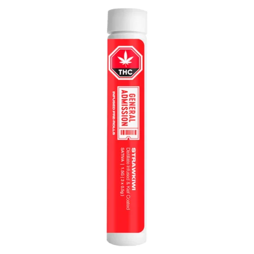 StrawKiwi Infused Pre-Rolls by General Admission - 3x0.5g - Image 2