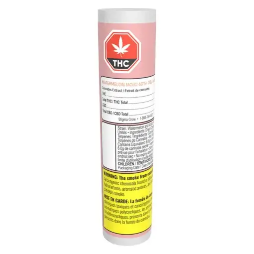 Watermelon Mojo 60's+ Dbl Infused Pre-rolls by Dab Bods - 3x0.5g - Image 2