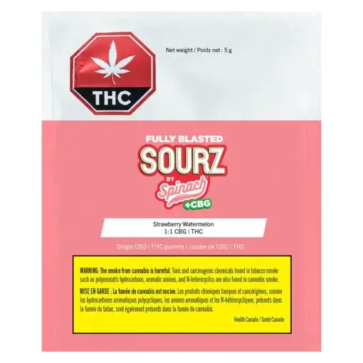 Fully Blasted Strawberry Watermelon 1:1 THC:CBG by SOURZ by Spinach - 1 Pack - Image 4