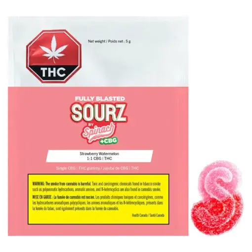 Fully Blasted Strawberry Watermelon 1:1 THC:CBG by SOURZ by Spinach - 1 Pack - Image 2