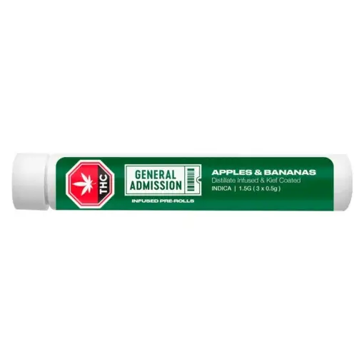 Apples & Bananas Distillate Infused Pre-Rolls by General Admission - 3x0.5g - Image 3
