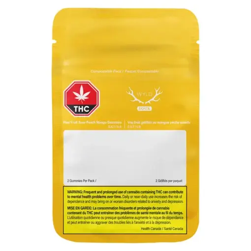 Real Fruit Sour Peach Mango 3:1 CBG:THC by Wyld - 2 pack - Image 3