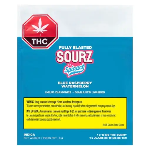 Fully Blasted Blue Raspberry Watermelon Gummies by SOURZ by Spinach® - 10 pack - Image 2