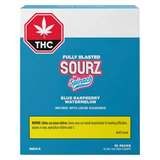 Fully Blasted Blue Raspberry Watermelon Gummies by SOURZ by Spinach® - 10 pack - Image 3
