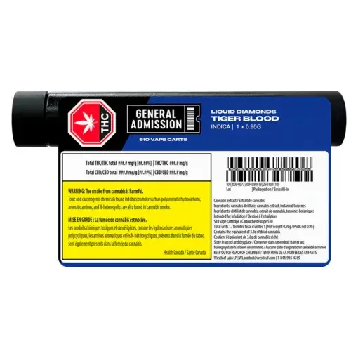 Tiger Blood Liquid Diamond 510 Thread Vape Cartridge by General Admission - 0.95g - Image 3