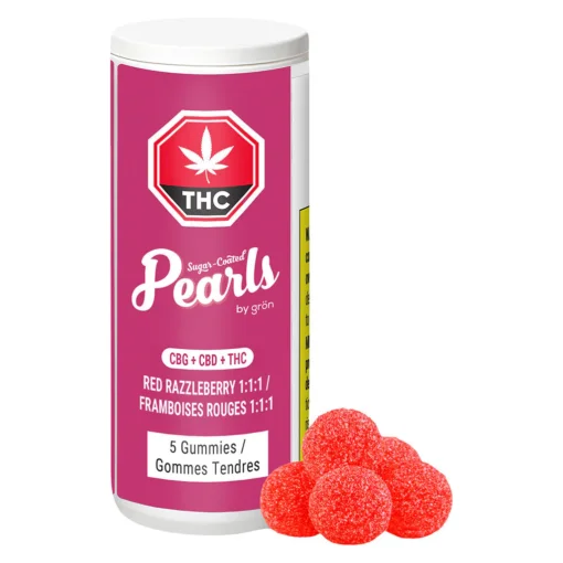 Pearls by grön - Red Razzleberry 1:1:1 CBG/CBD/THC - 5 pack - Image 4