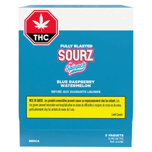 Fully Blasted Blue Raspberry Watermelon Gummies by SOURZ by Spinach® - 5 pack - Image 4