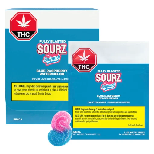 Fully Blasted Blue Raspberry Watermelon Gummies by SOURZ by Spinach® - 5 pack - Image 7