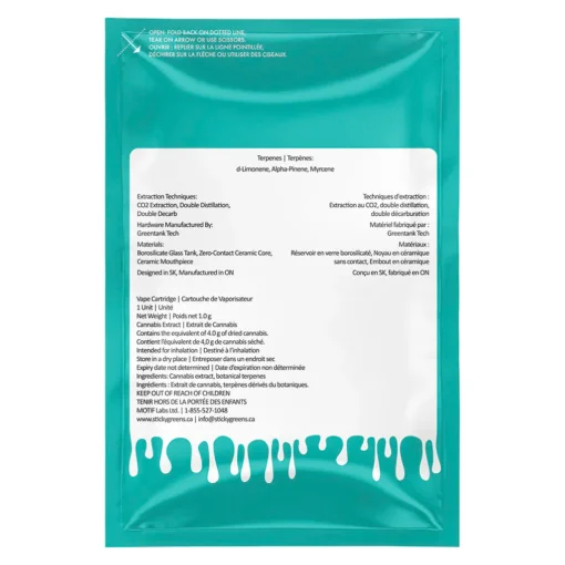 Baja Breeze Liquid Diamonds 510 Thread Cartridge by Sticky Greens - 1g - Image 3