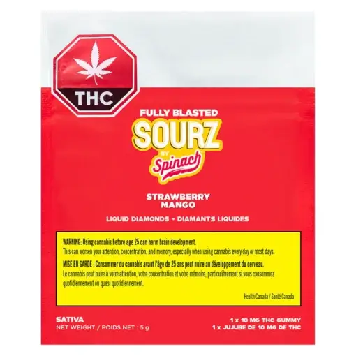 Fully Blasted Strawberry Mango Gummies by SOURZ by Spinach® - 10 pack - Image 2