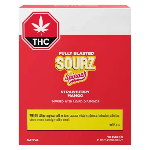 Fully Blasted Strawberry Mango Gummies by SOURZ by Spinach® - 10 pack - Image 3