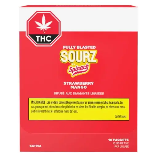 Fully Blasted Strawberry Mango Gummies by SOURZ by Spinach® - 10 pack - Image 4