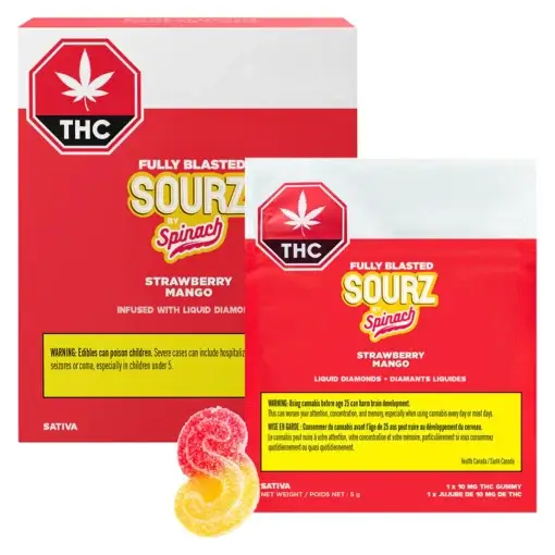 Fully Blasted Strawberry Mango Gummies by SOURZ by Spinach® - 10 pack - Image 6