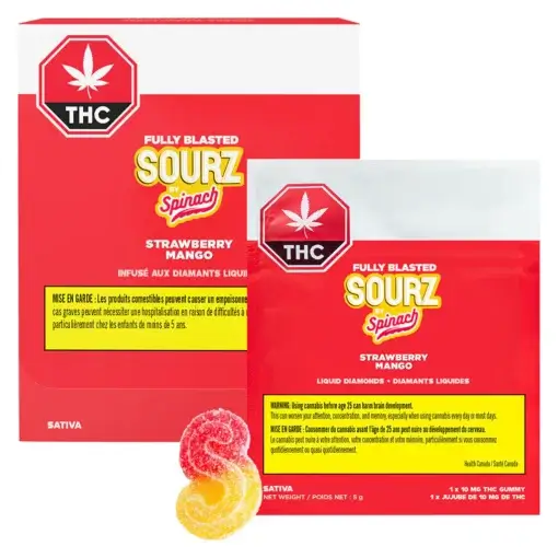 Fully Blasted Strawberry Mango Gummies by SOURZ by Spinach® - 10 pack - Image 7