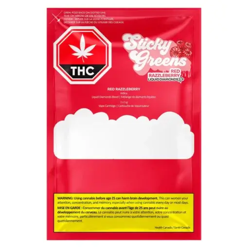 Red Razzleberry Liquid Diamond 510 Thread Cartridge by Sticky Greens - 1g - Image 2