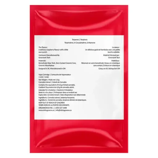 Red Razzleberry Liquid Diamond 510 Thread Cartridge by Sticky Greens - 1g - Image 3