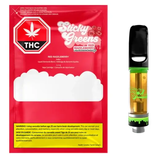 Red Razzleberry Liquid Diamond 510 Thread Cartridge by Sticky Greens - 1g - Image 4