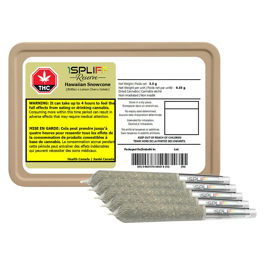 Hawaiian Snowcone Premium Glass Tip Pre-Roll by 1Spliff - 5x0.6g - Image 2