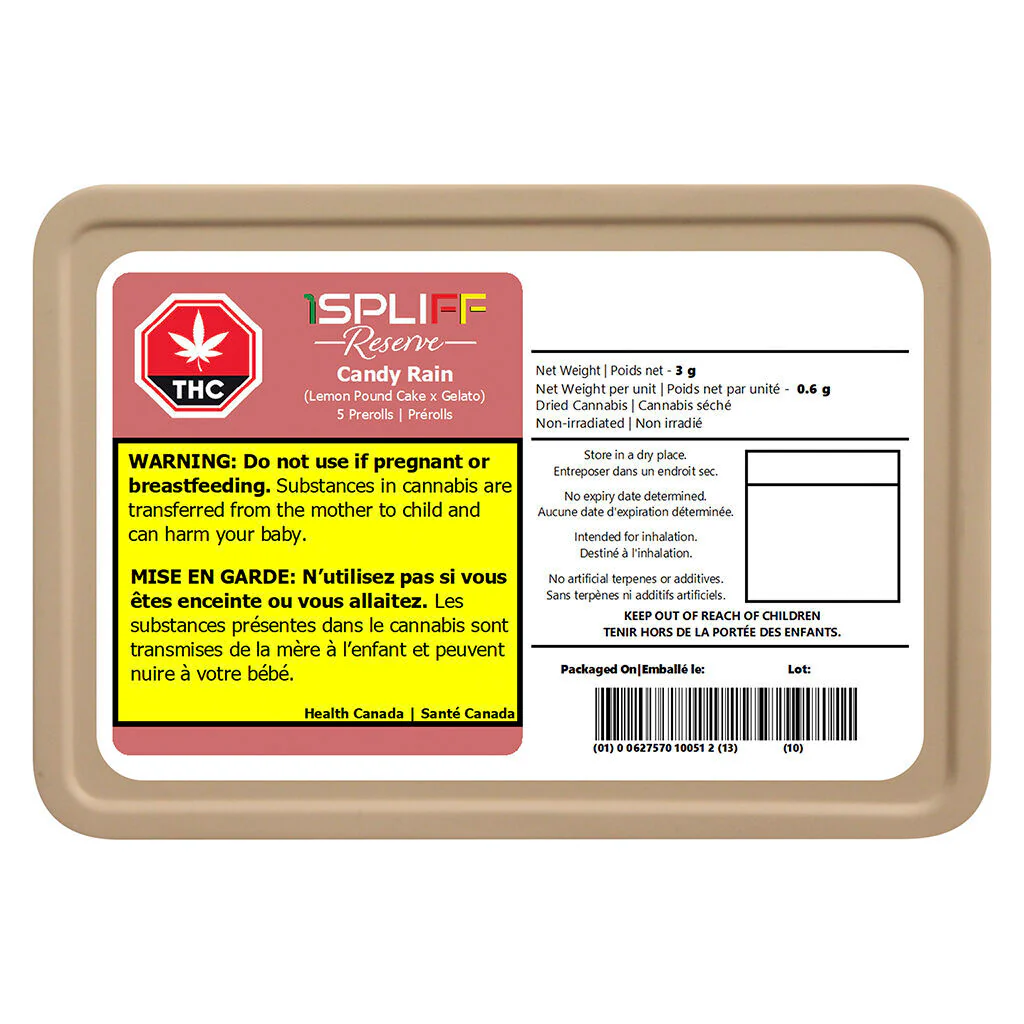 Candy Rain Premium Glass Tip Pre-Roll by 1Spliff Reserve - 5x0.6g - Image 2