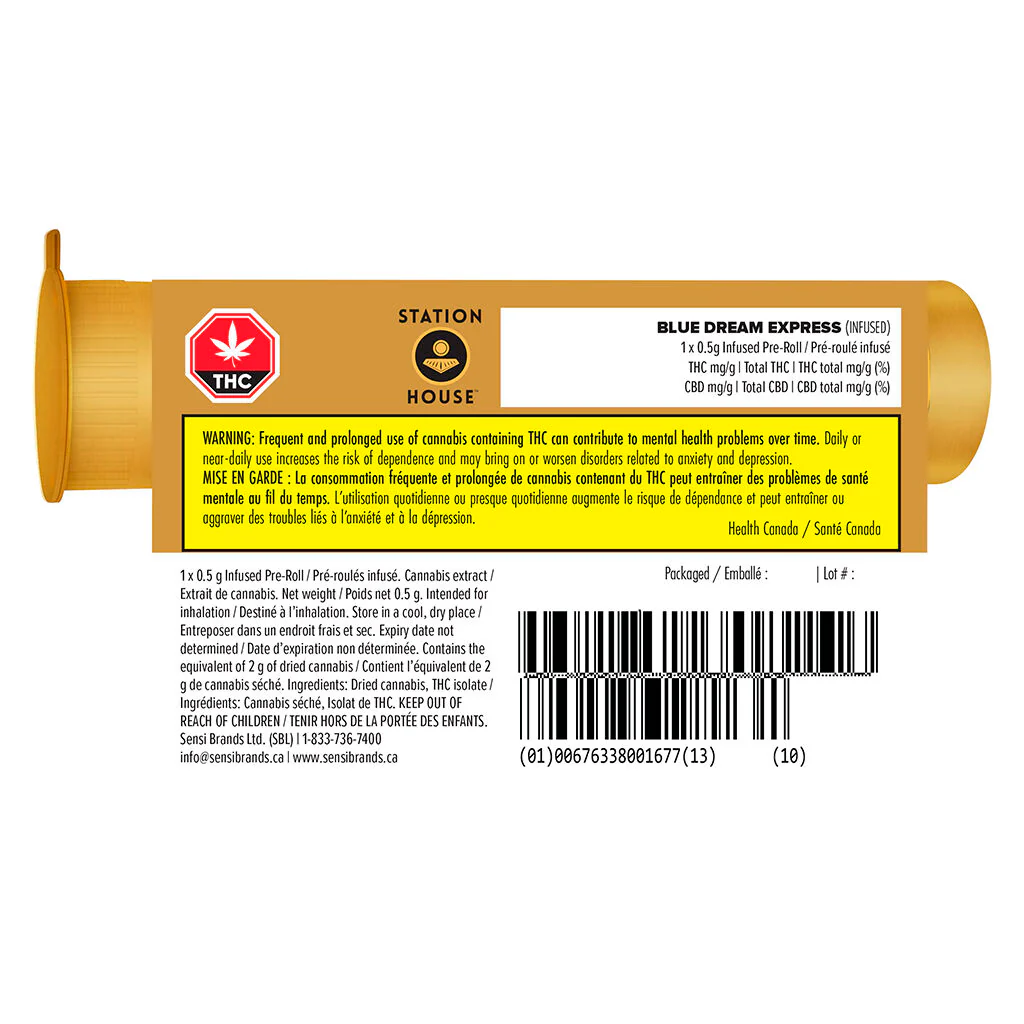 Blue Dream Express Infused Pre-Roll by Station House - 1x0.5g - Image 3