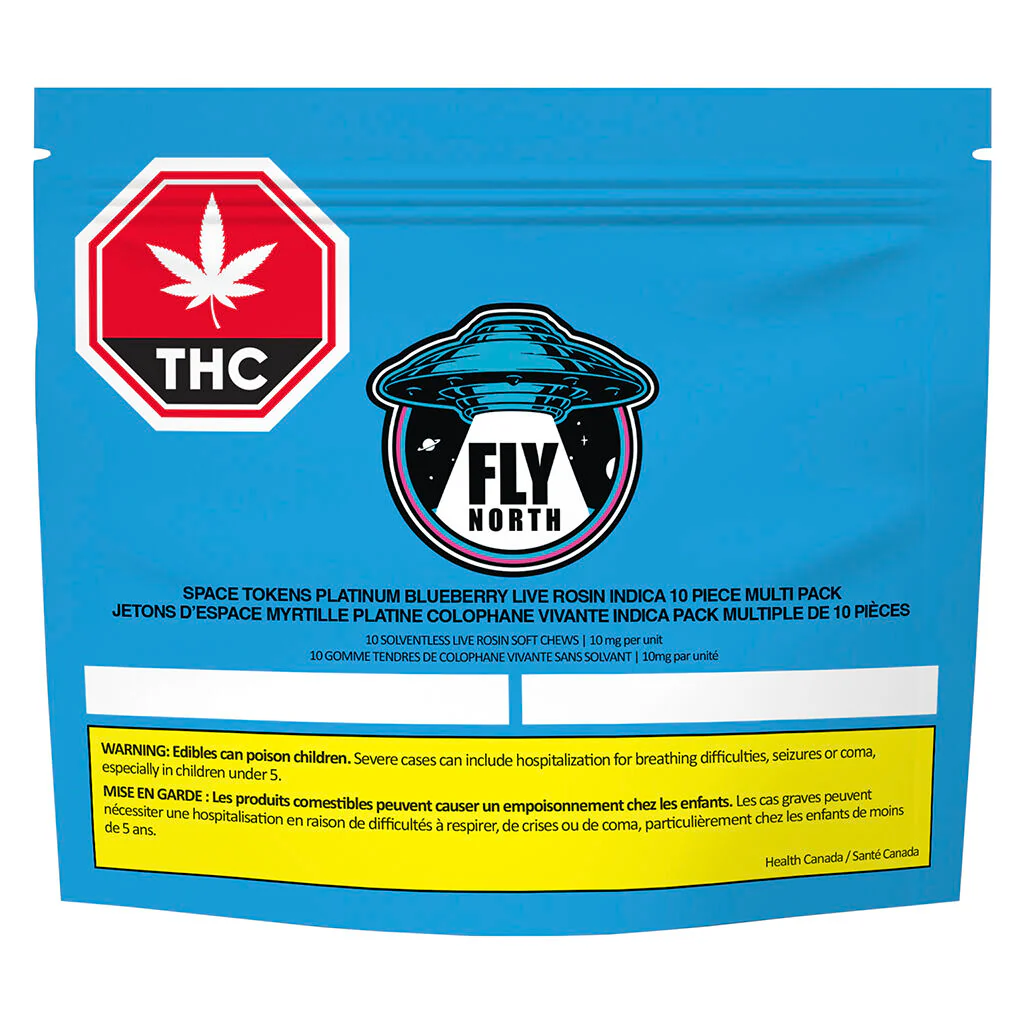 Space Tokens Platinum Blueberry Live Rosin Indica Multi Pack by Fly North - 10 pack - Image 2