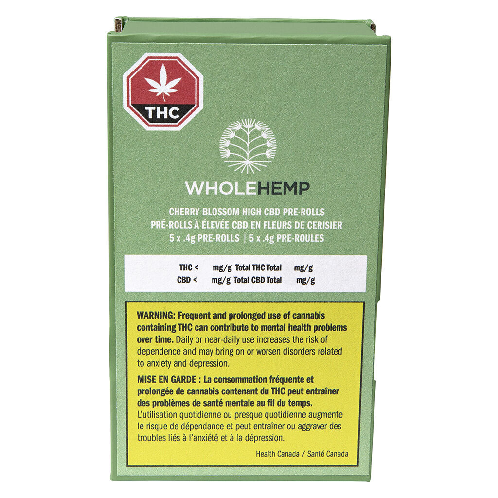 Cherry Blossom High CBD Pre-roll by WholeHemp - 5x0.4g - Image 2