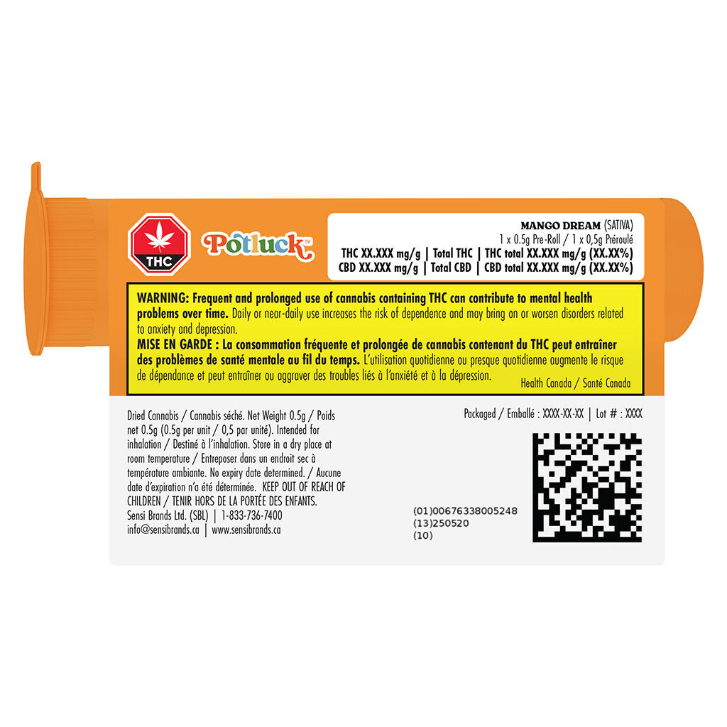 Mango Dream Pre-Roll by Potluck - 1x0.5g - Image 3