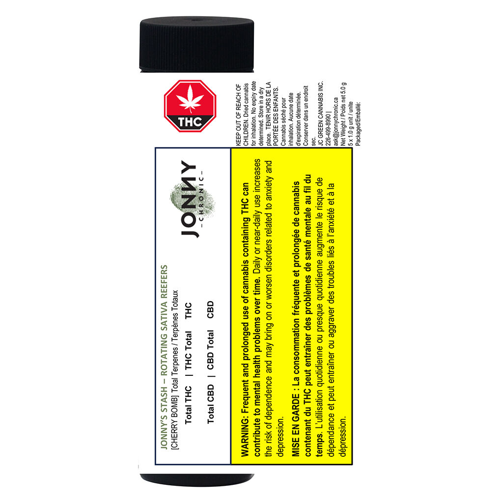 Jonny's Stash - Rotating Sativa Reefers by Jonny Chronic - 5x1g - Image 3