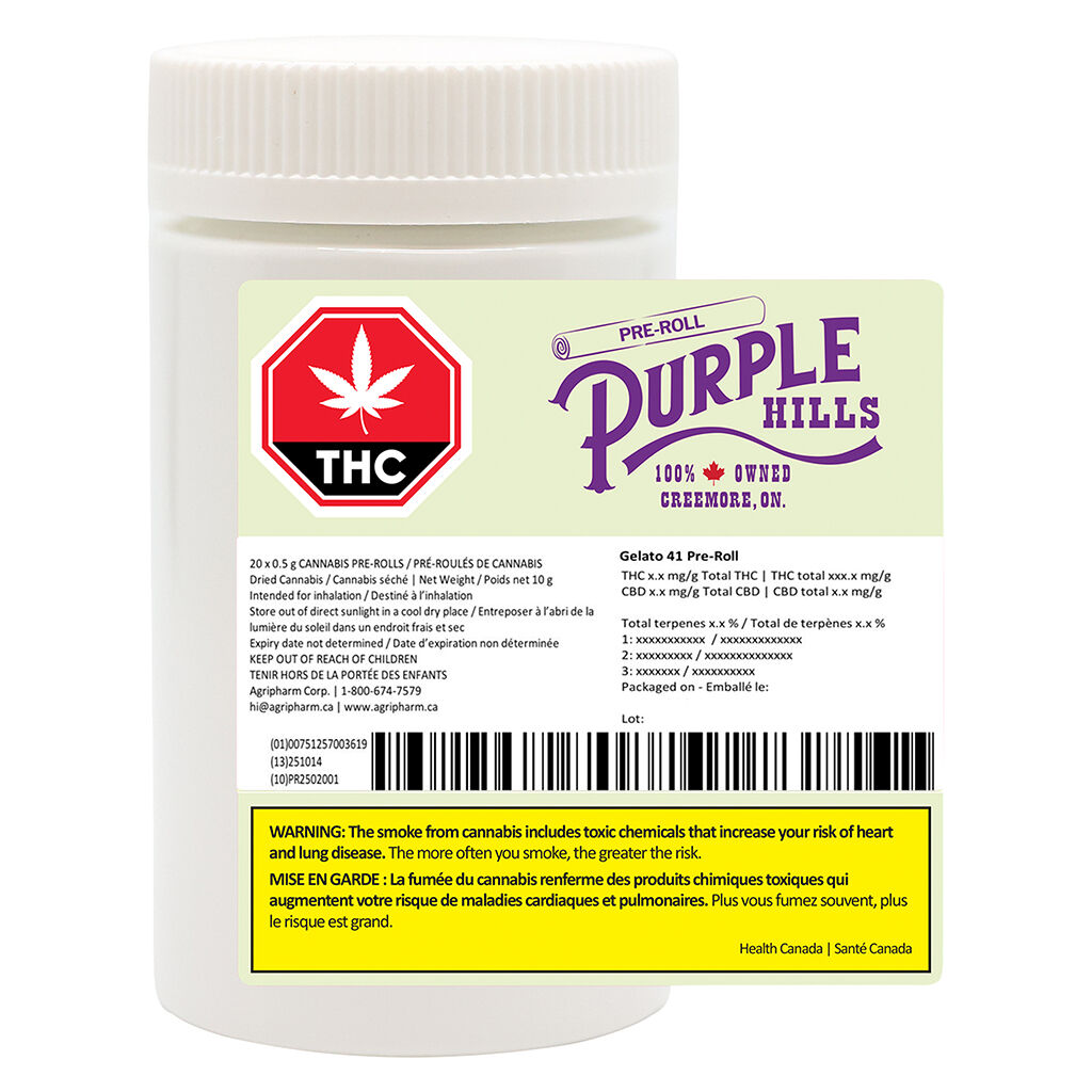 Gelato 41 Pre-Roll by Purple Hills - 20x0.5g - Image 3