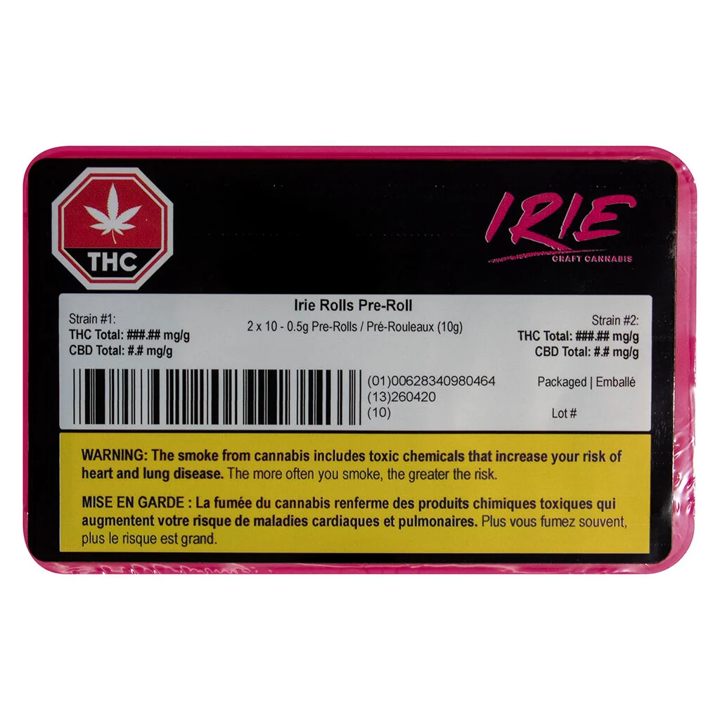 Irie Rolls Pre-Roll by Irie Craft Cannabis - 20x0.5g - Image 2