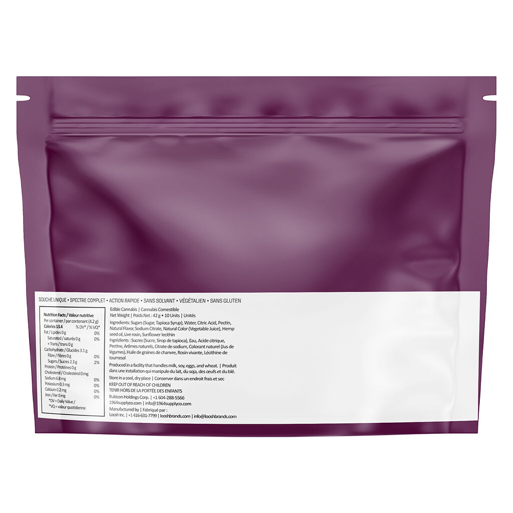 THC:CBD Cherry Cola Live Rosin Gummies by 1964 - 10x1 Pack - Image 5