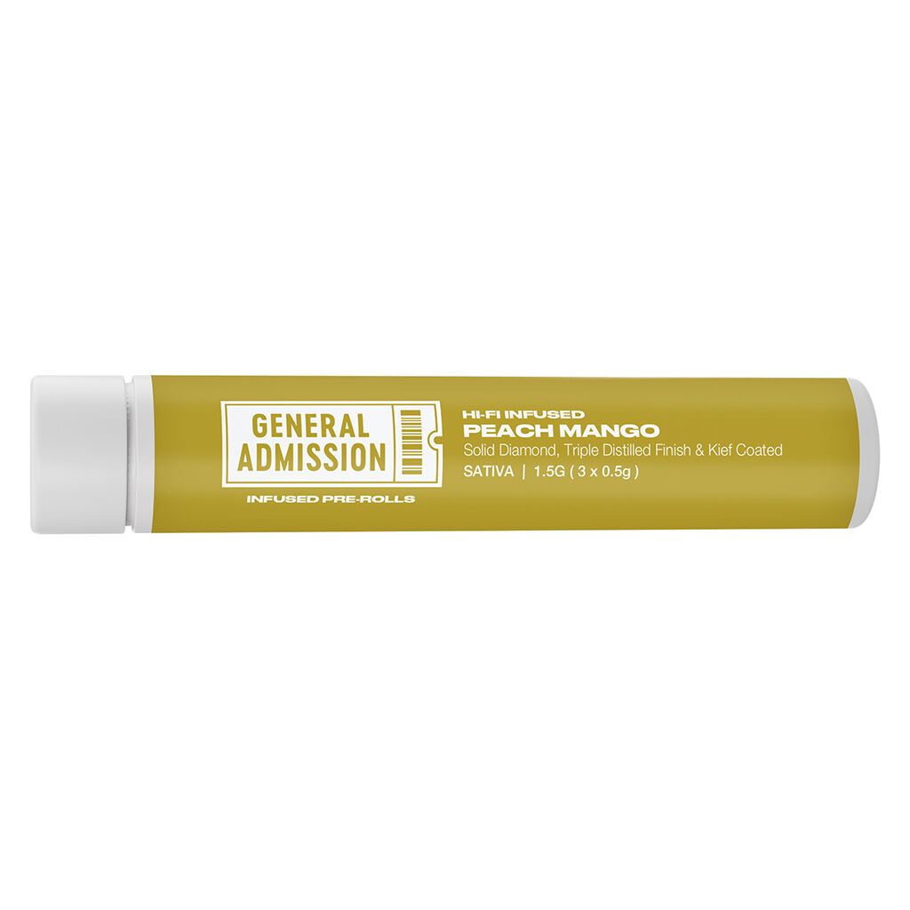 Peach Mango Hi-Fi Infused Pre-Roll by General Admission - 3x0.5g - Image 2